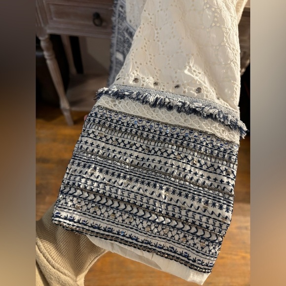 Chico’s Eyelet Topper With Embellished Trim - Picture 3 of 9